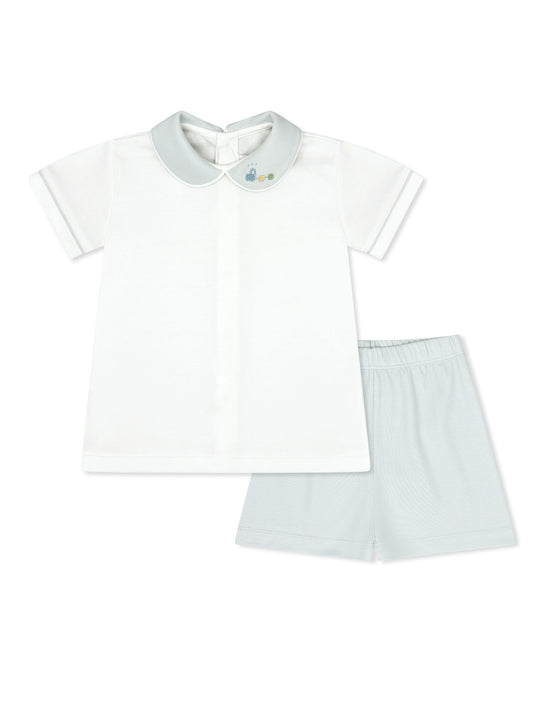 Train Embroidered Short Set