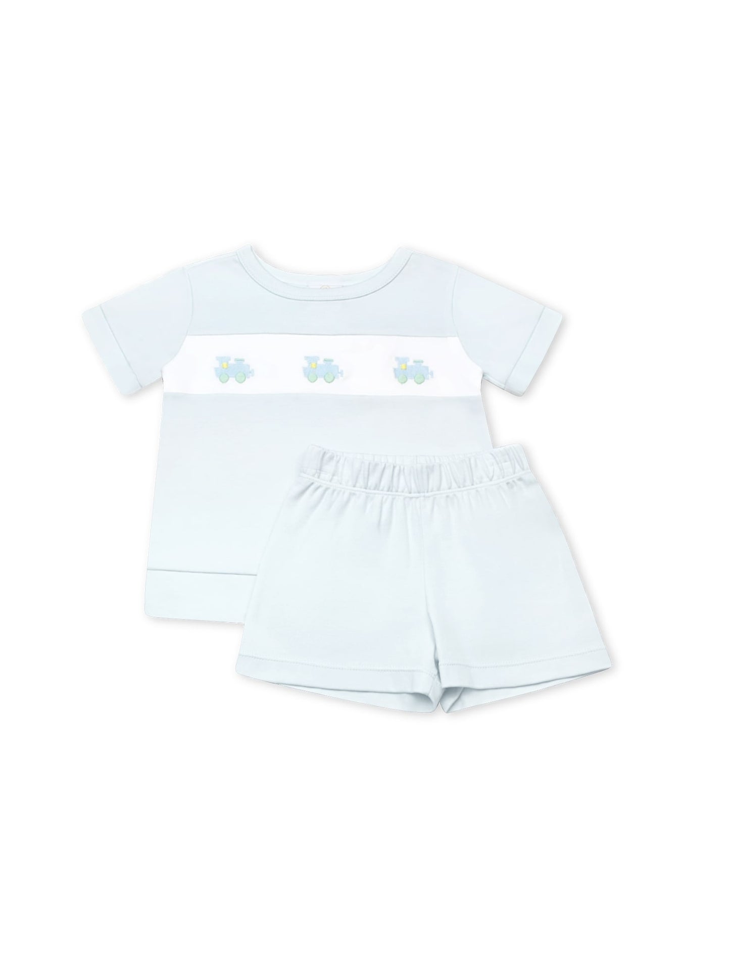 Train Embroidered Short Set