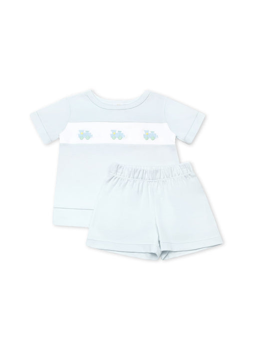 Train Embroidered Short Set