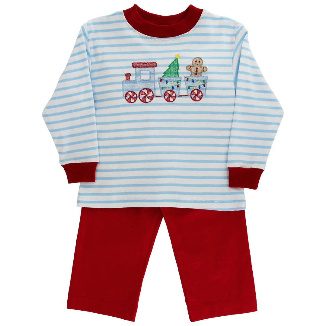 Gingerbread Express - Boys Knit Romper