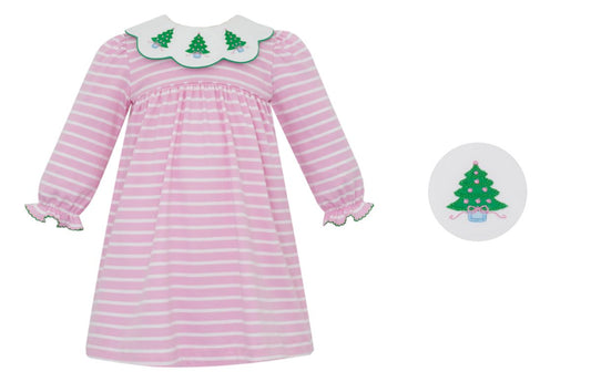 TREES - Pink & White knit dress