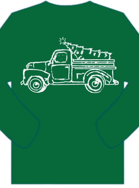 LS Green Truck with Tree T-Shirt