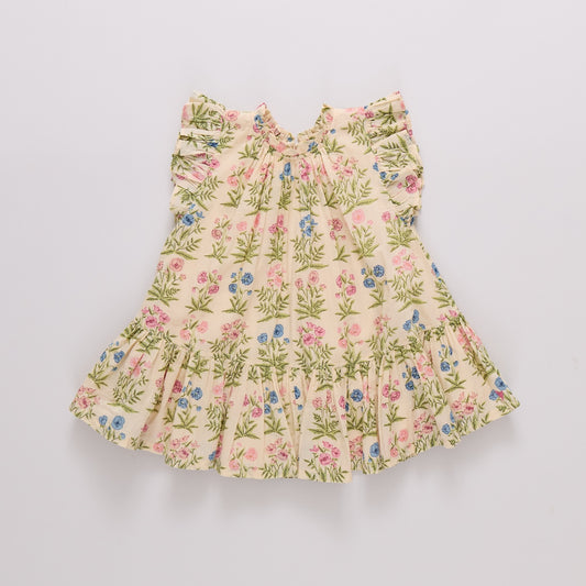 GIRLS HARPER DRESS - LEAFY FLORAL