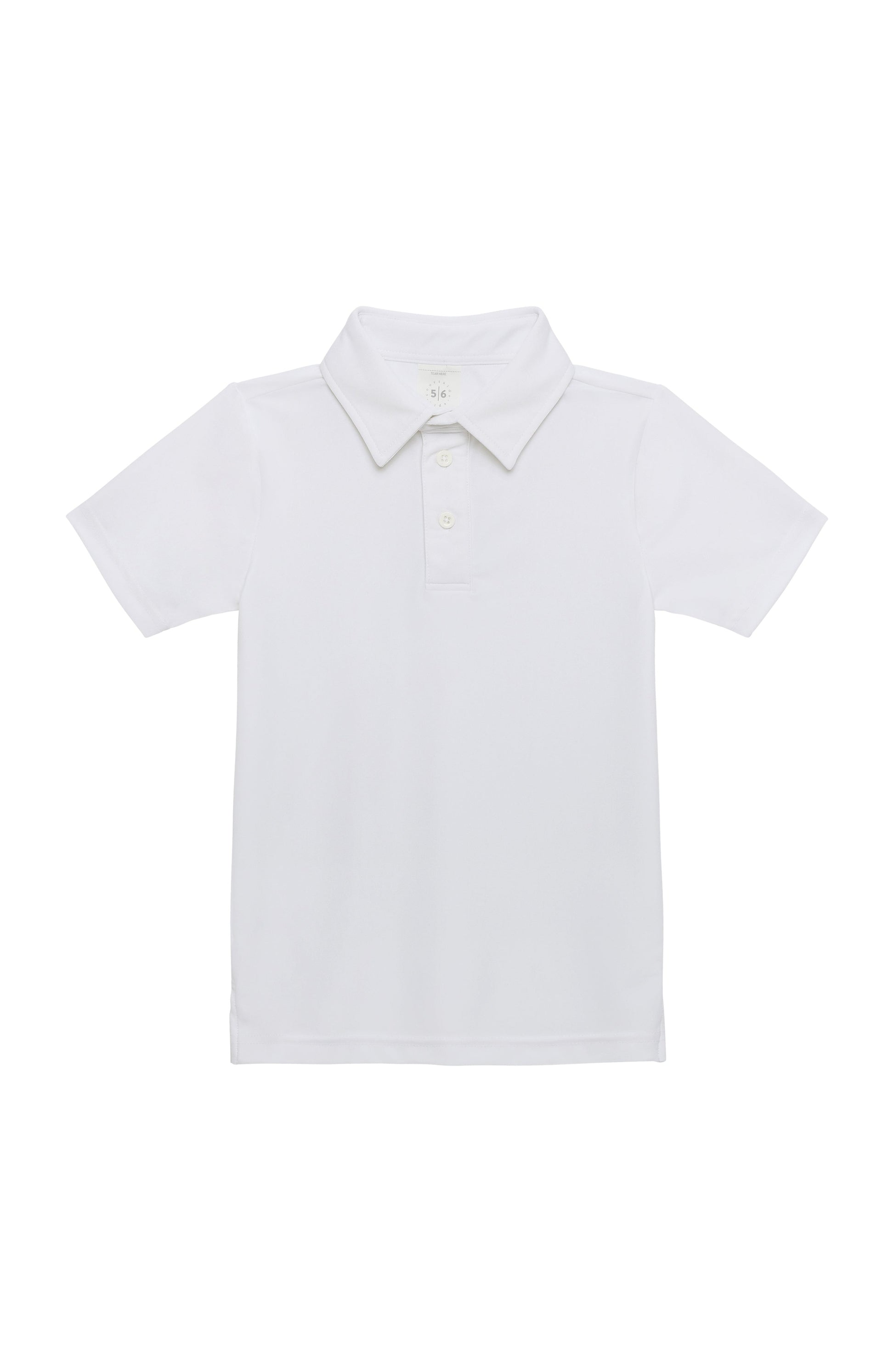 white plain performance polo 