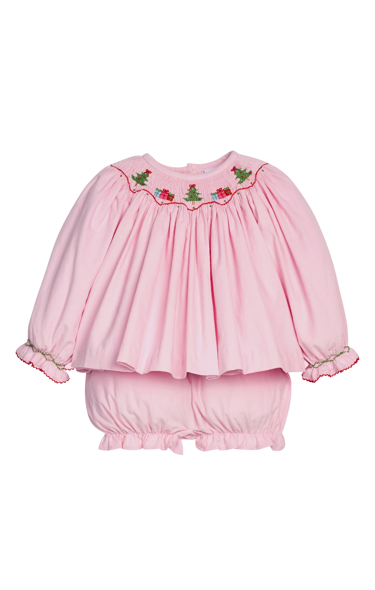 Smocked Bishop Bloomer Set - Holly Days