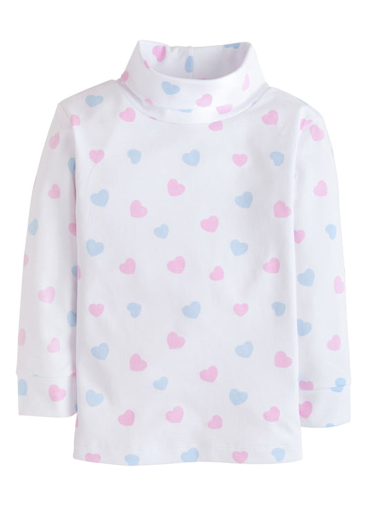 Printed Turtleneck - Hearts