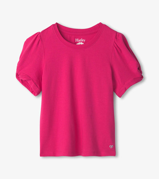 Fuchsia Twisted Sleeve Tee