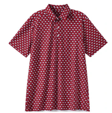 Red and white USA patterned shirt on a red background