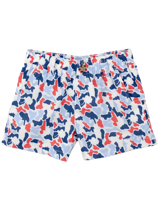 red white and blue camo boy shorts
