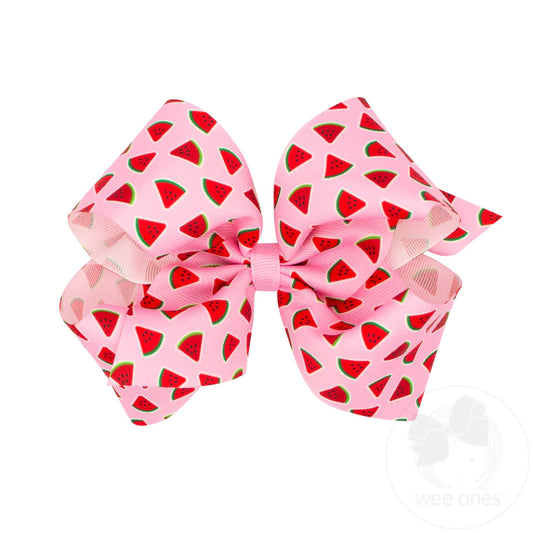 Sweet Treats Watermelon Print Grosgrain Hair Bow