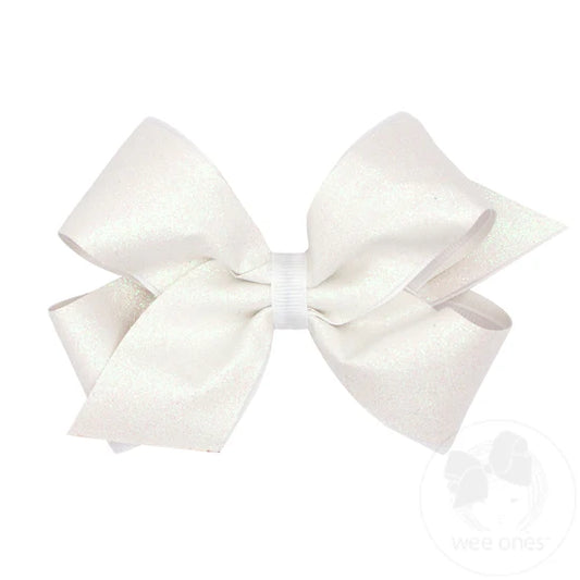 White glitter hair bow.
