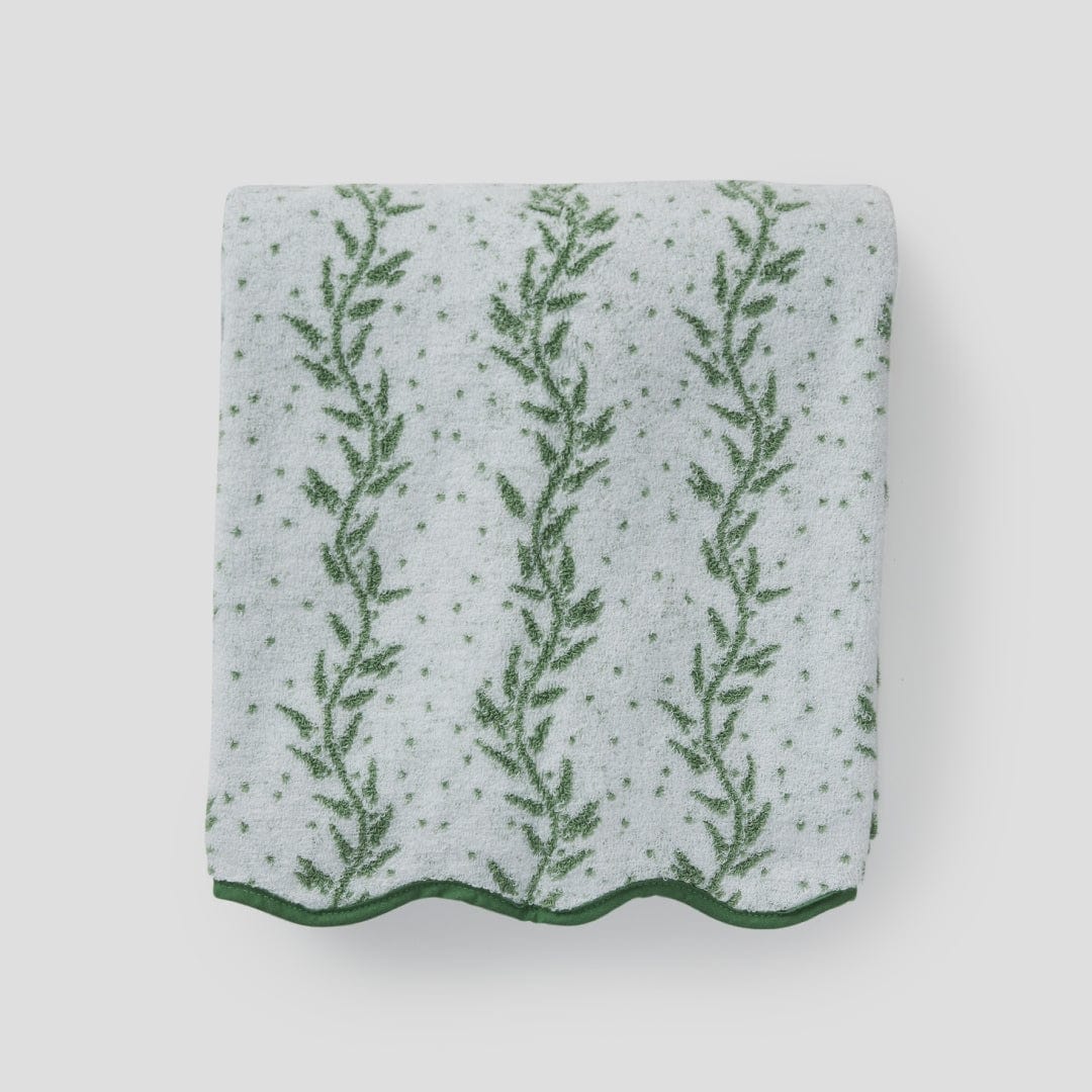 Patterned Scallop Bath Towel - Willow