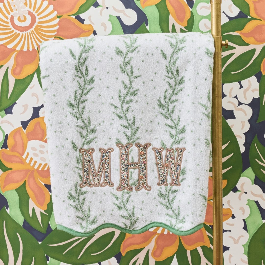 Patterned Scallop Bath Towel - Willow