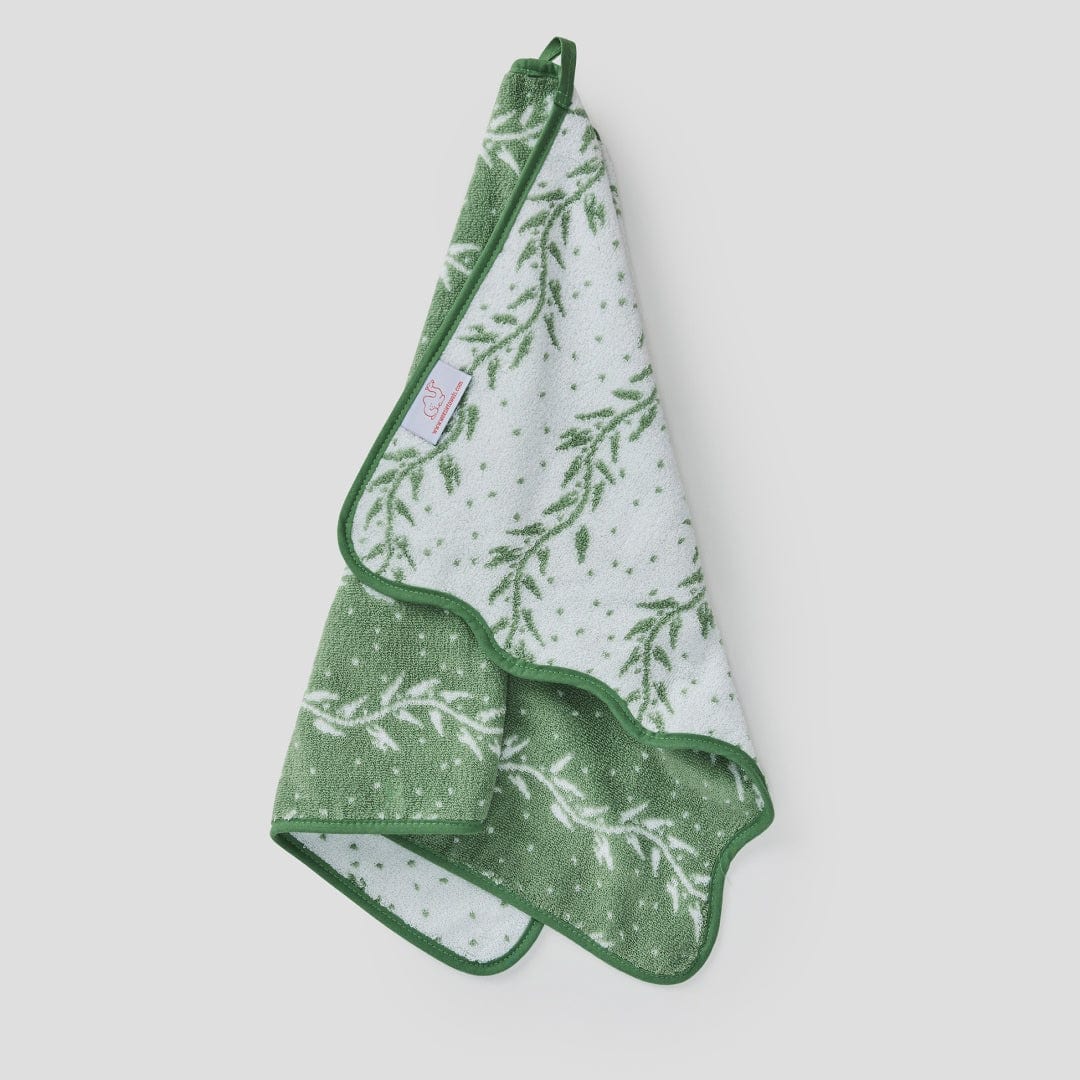 Patterned Scallop Hand Towels (pair) - Willow